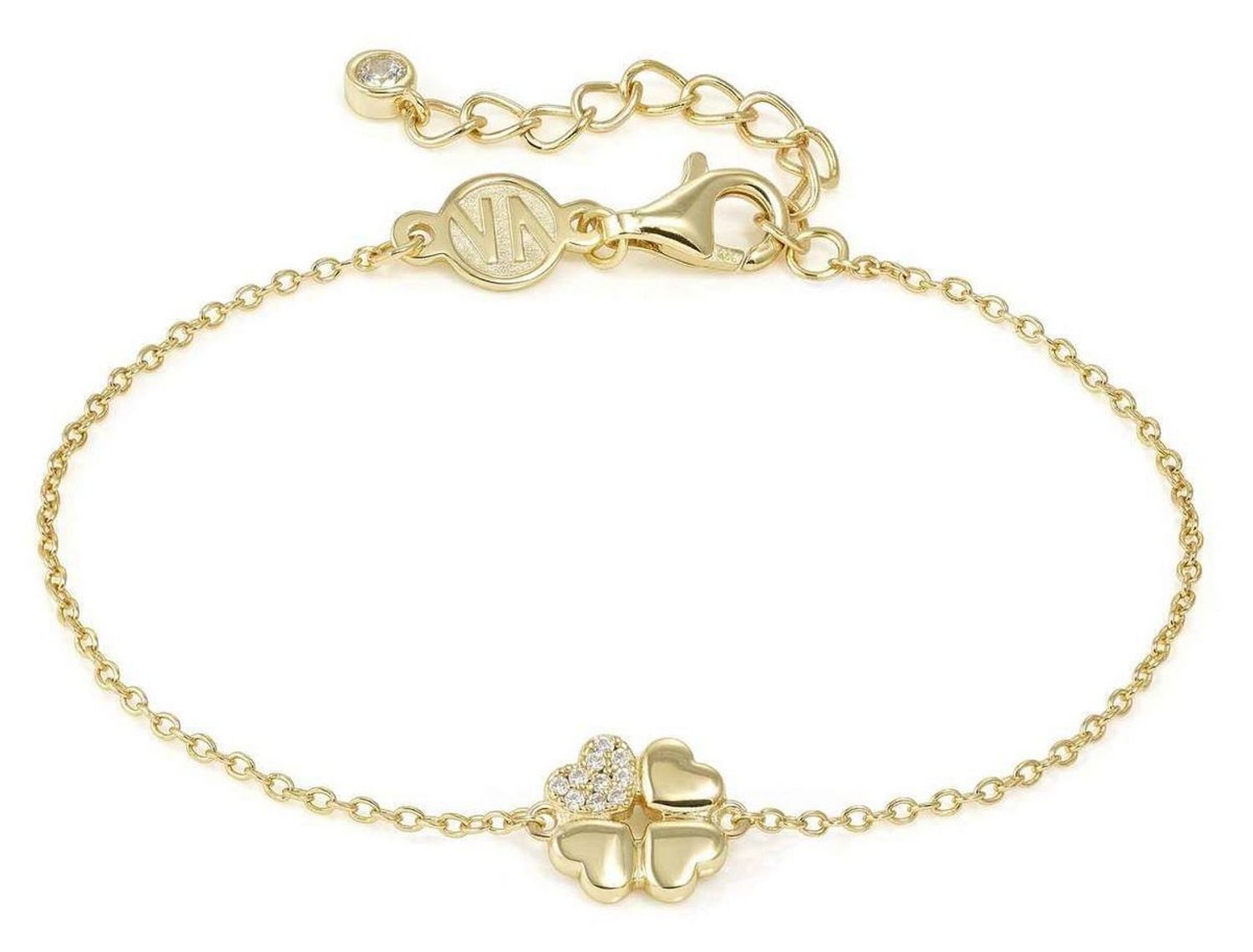 Bransoletka Nomination Italy Petit Sparkle 242300 003 – srebrna pozłacana z koniczynką, cyrkonie.jpg